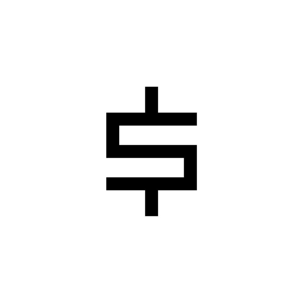 Pixel dollar sign. icon. vector