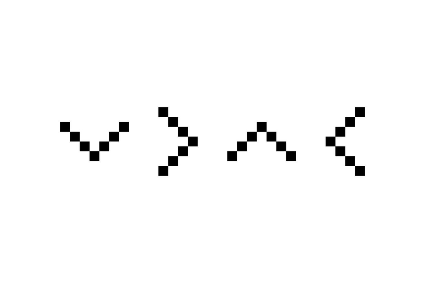 Pixel Art Chevron. Arrow. icon. vector