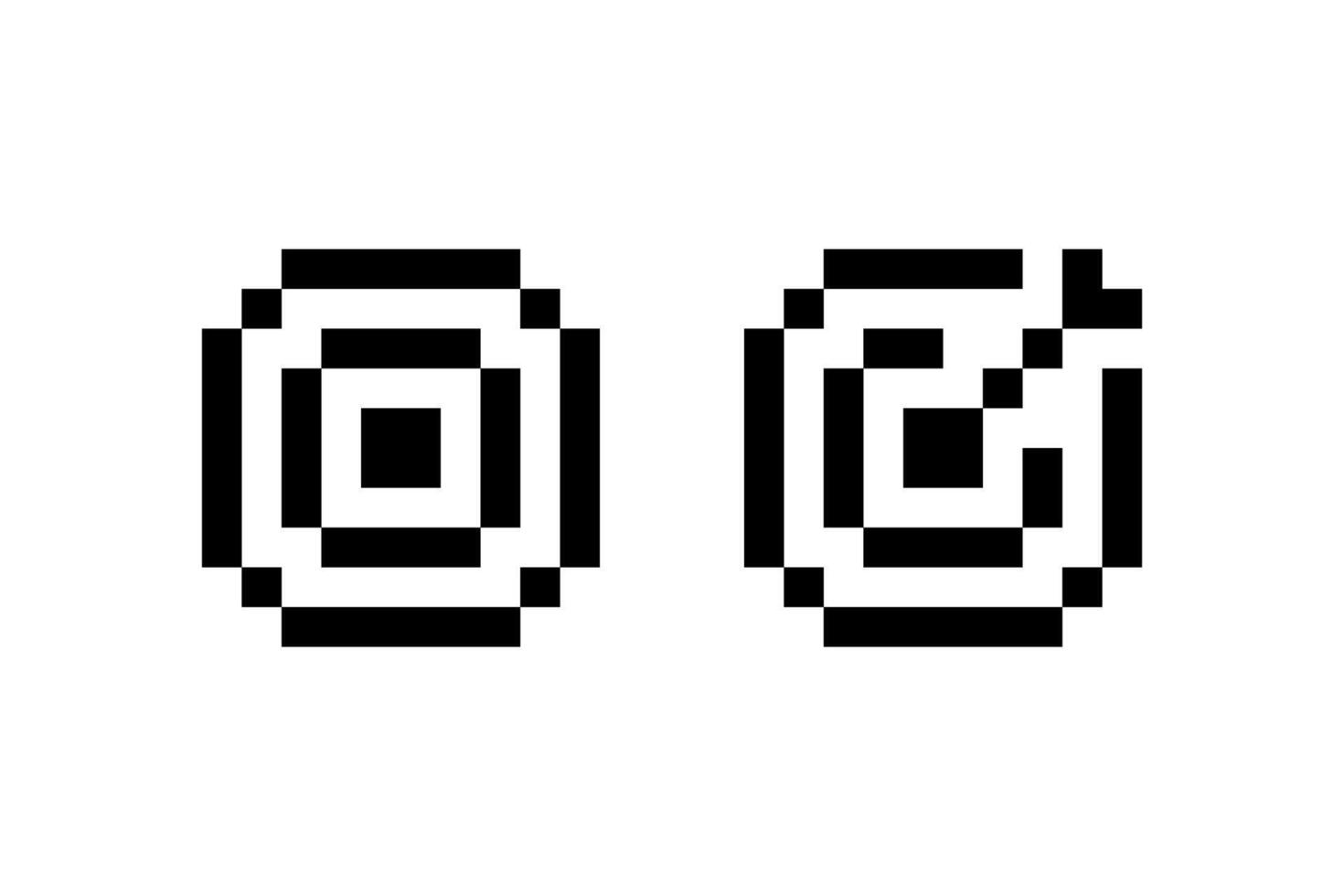 Pixel Art Circular Target. icon. vector