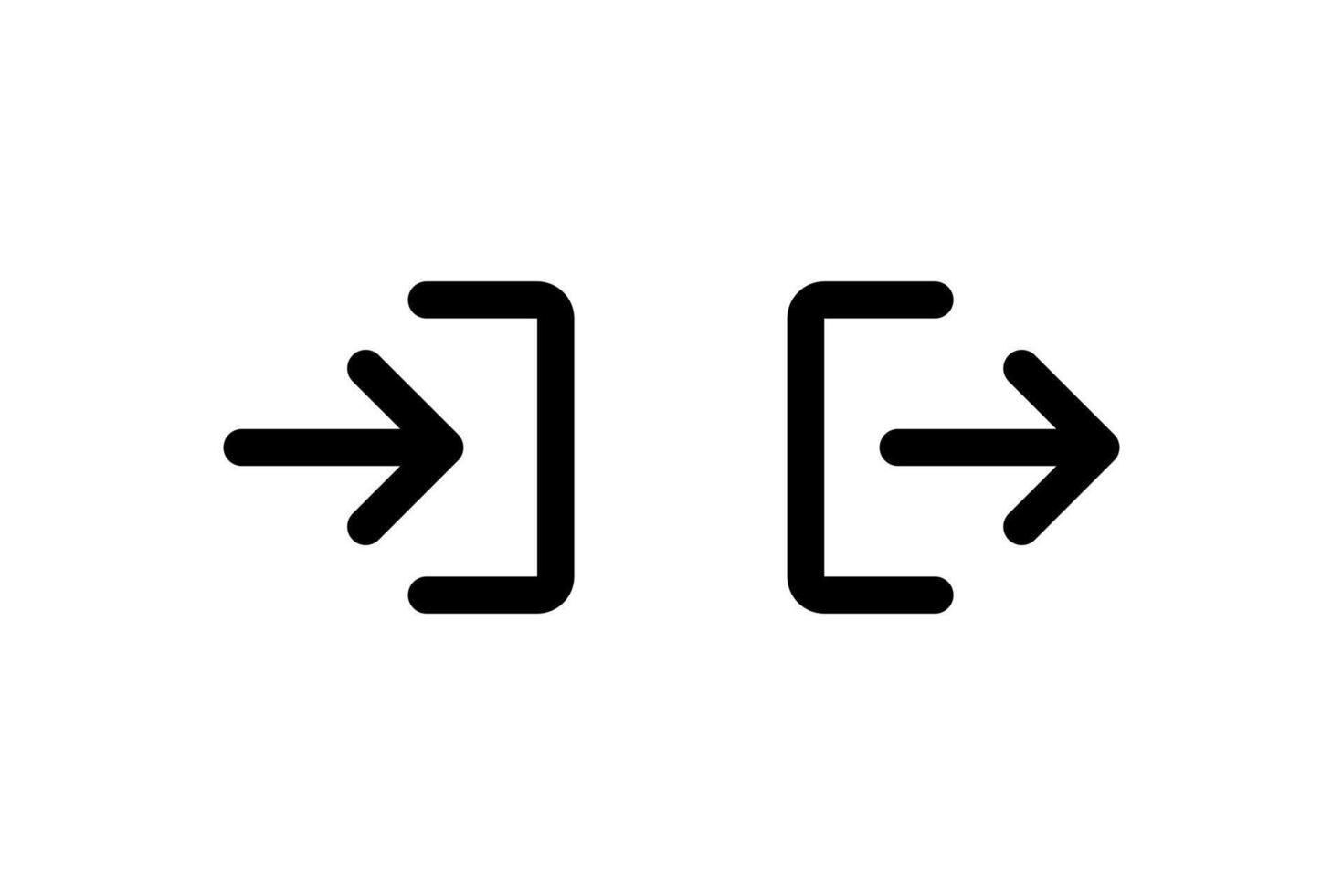 Sign in and sign out app. icon design. vector