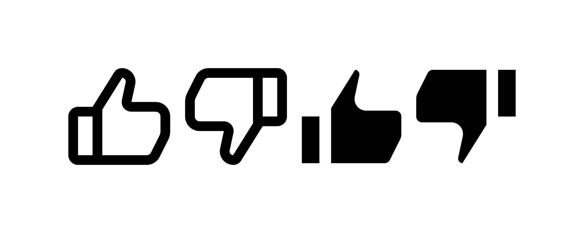 Thumbs up and thumbs down. icon design. vector
