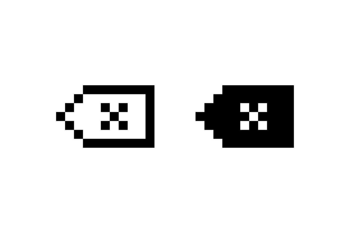 Delete button pixel. icon. vector