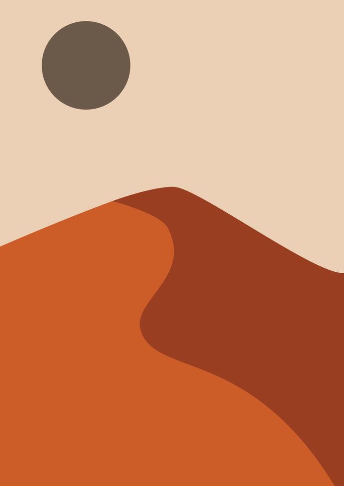 Desert landscape in boho style vector