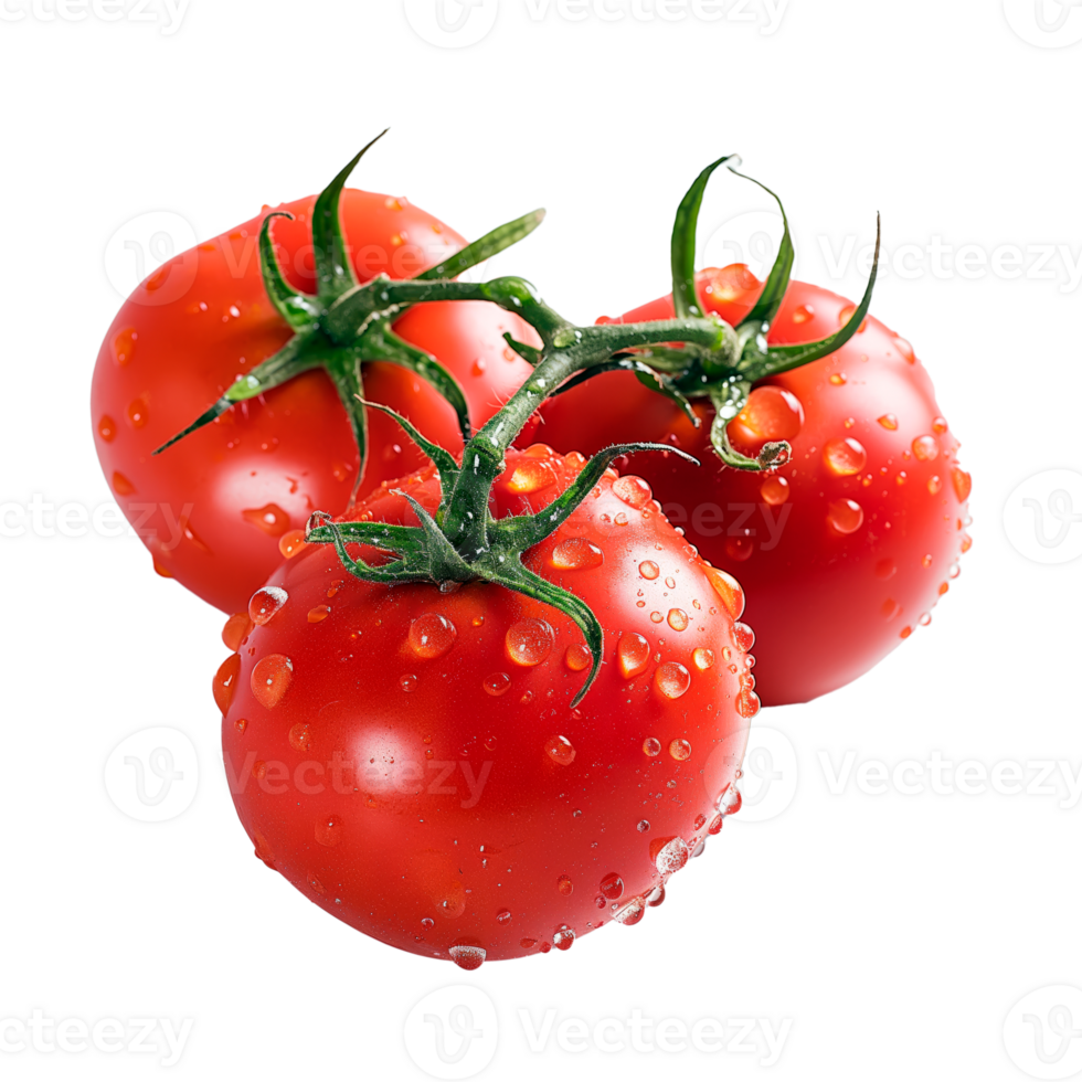 Bunch of fresh red tomatoes with transparent background. png