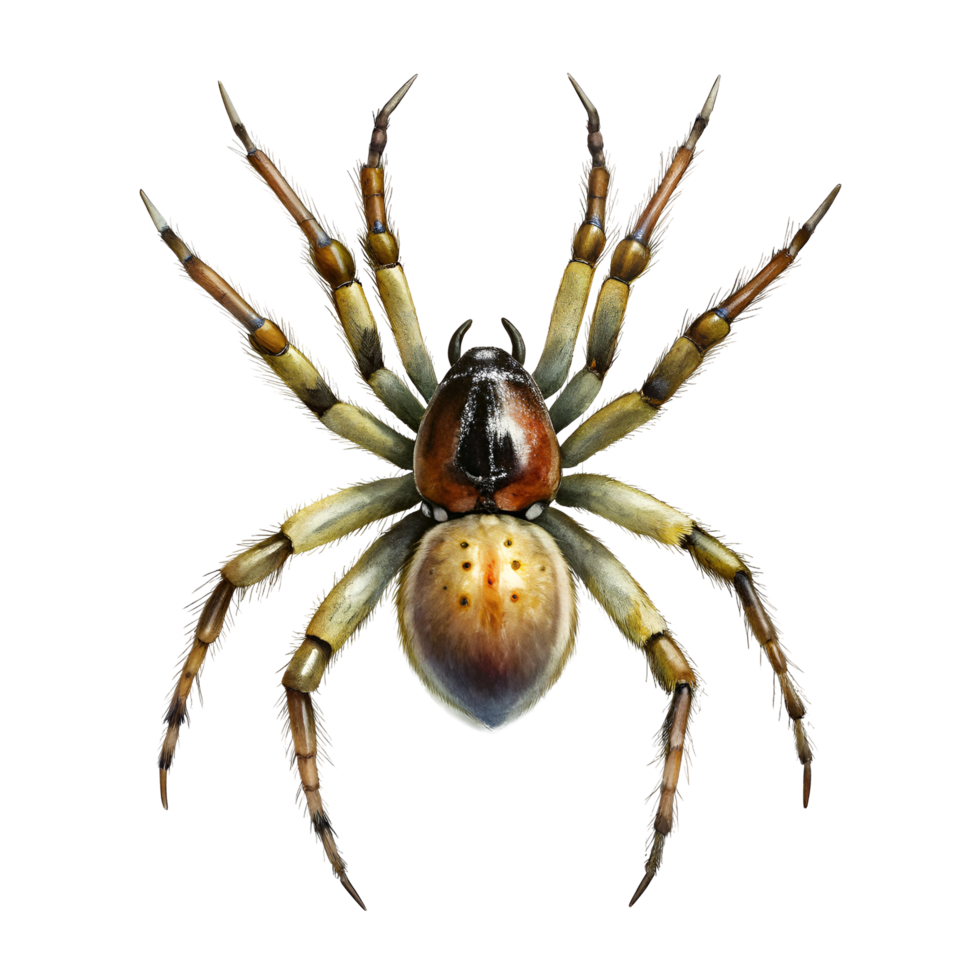 parte superior ver de araña en transparente antecedentes. realista araña png