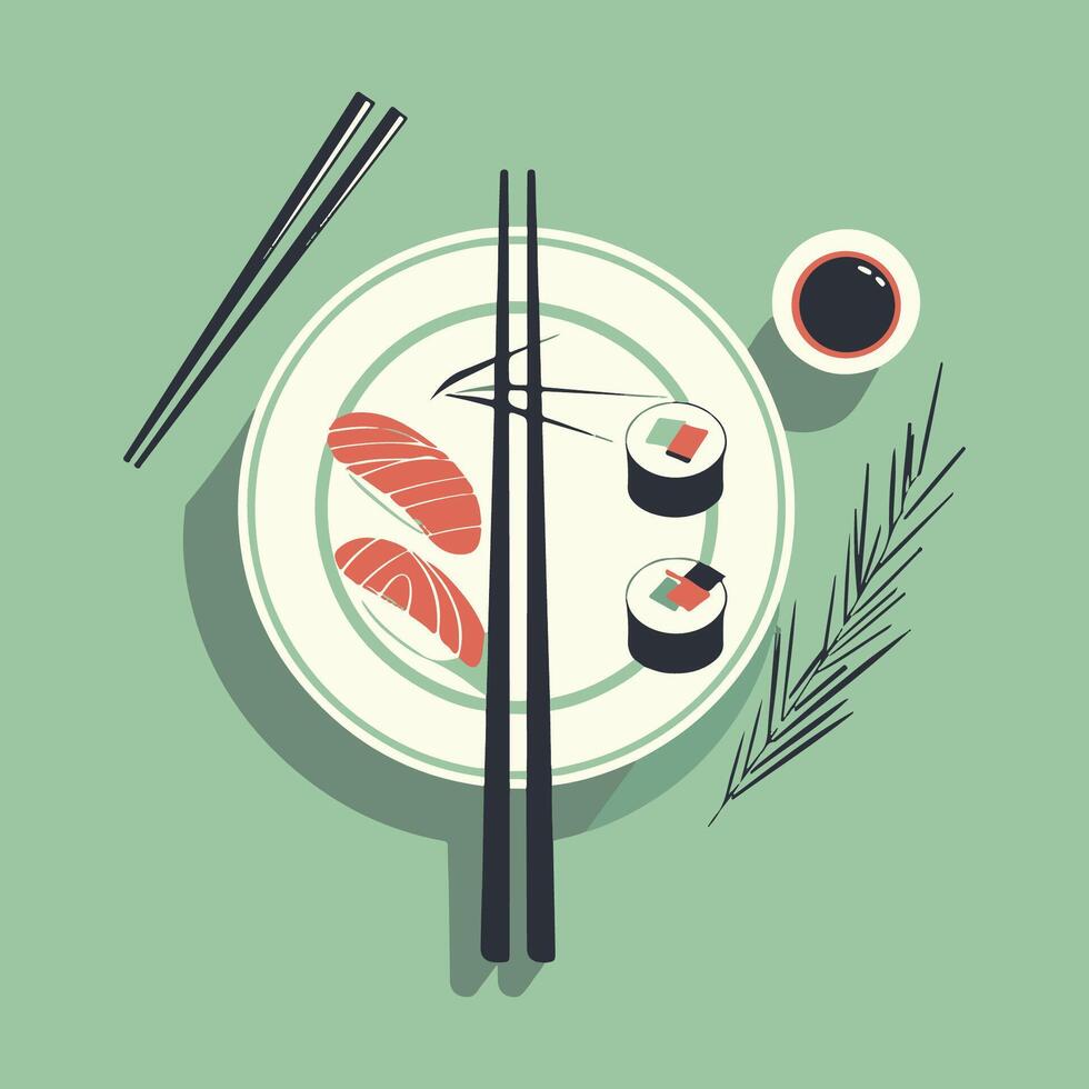 chopsticks and fine dining vector