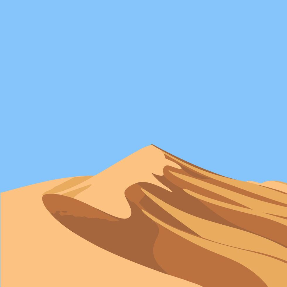 desert landscape with gentle dunes under a clear blue sky. vector