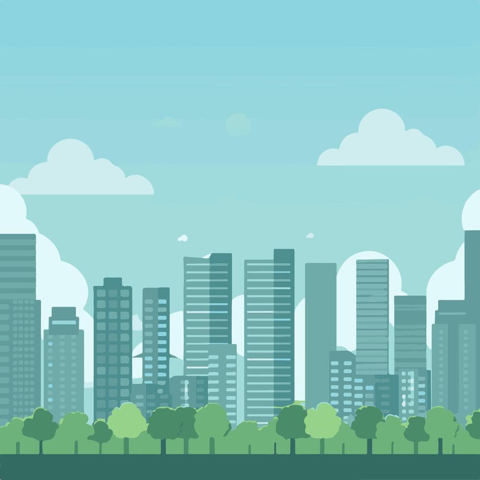 city skyline with clear summer skies vector