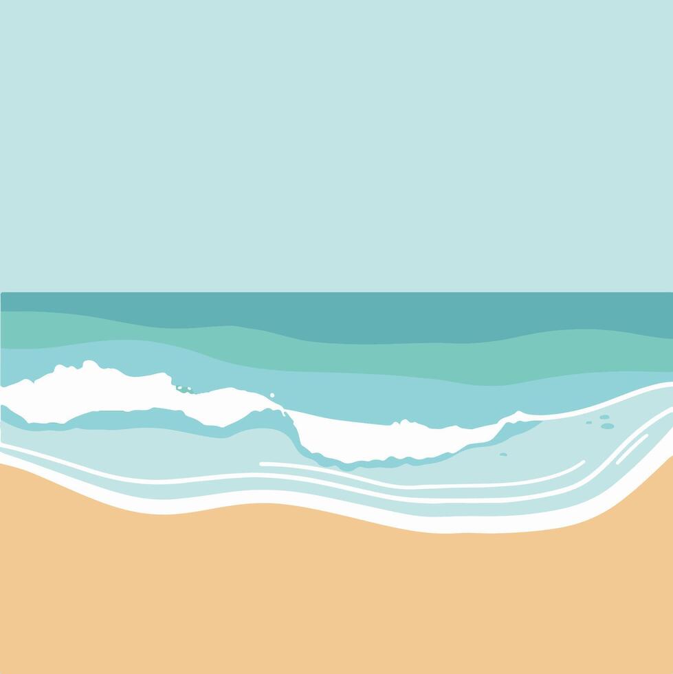 sandy beach with gentle waves vector