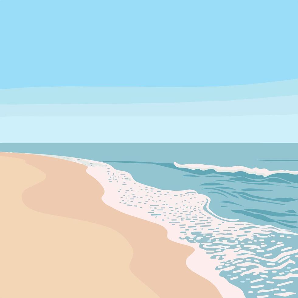 sandy beach with gentle waves vector