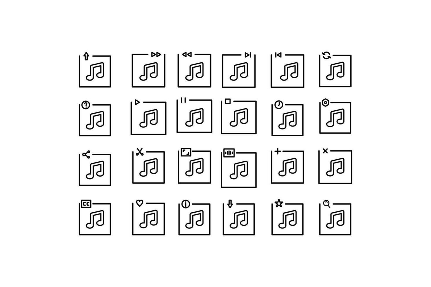 24 icon set folder music.eps vector
