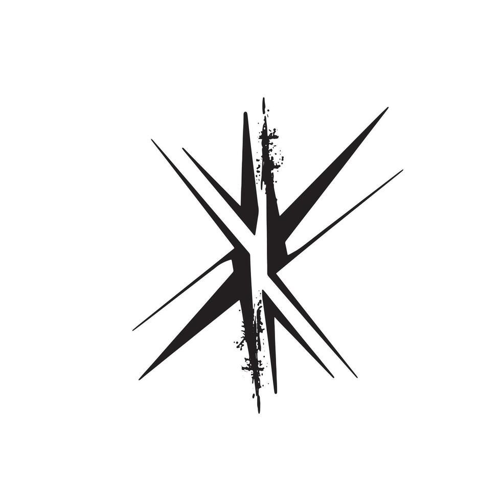 Stripped-Down Headbanging Logo Mark vector