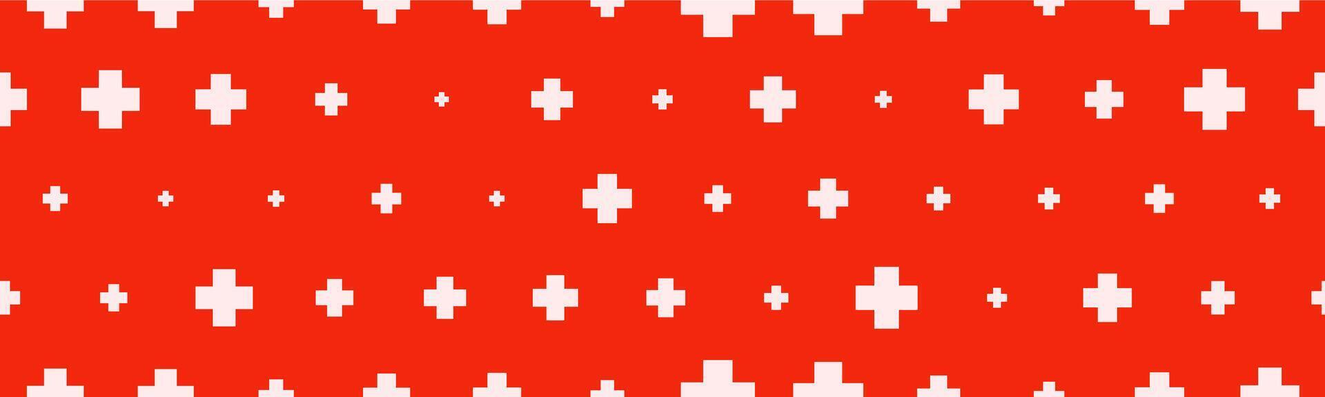 Seamless hospital background with plus symbols vector