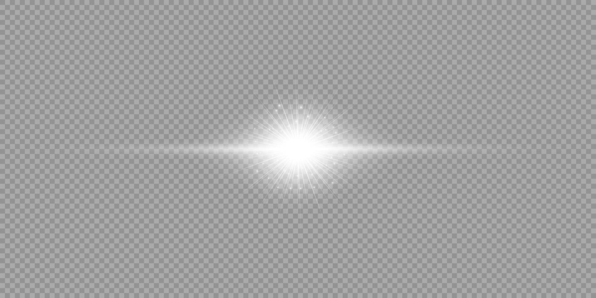White horizontal light effect of lens flares vector