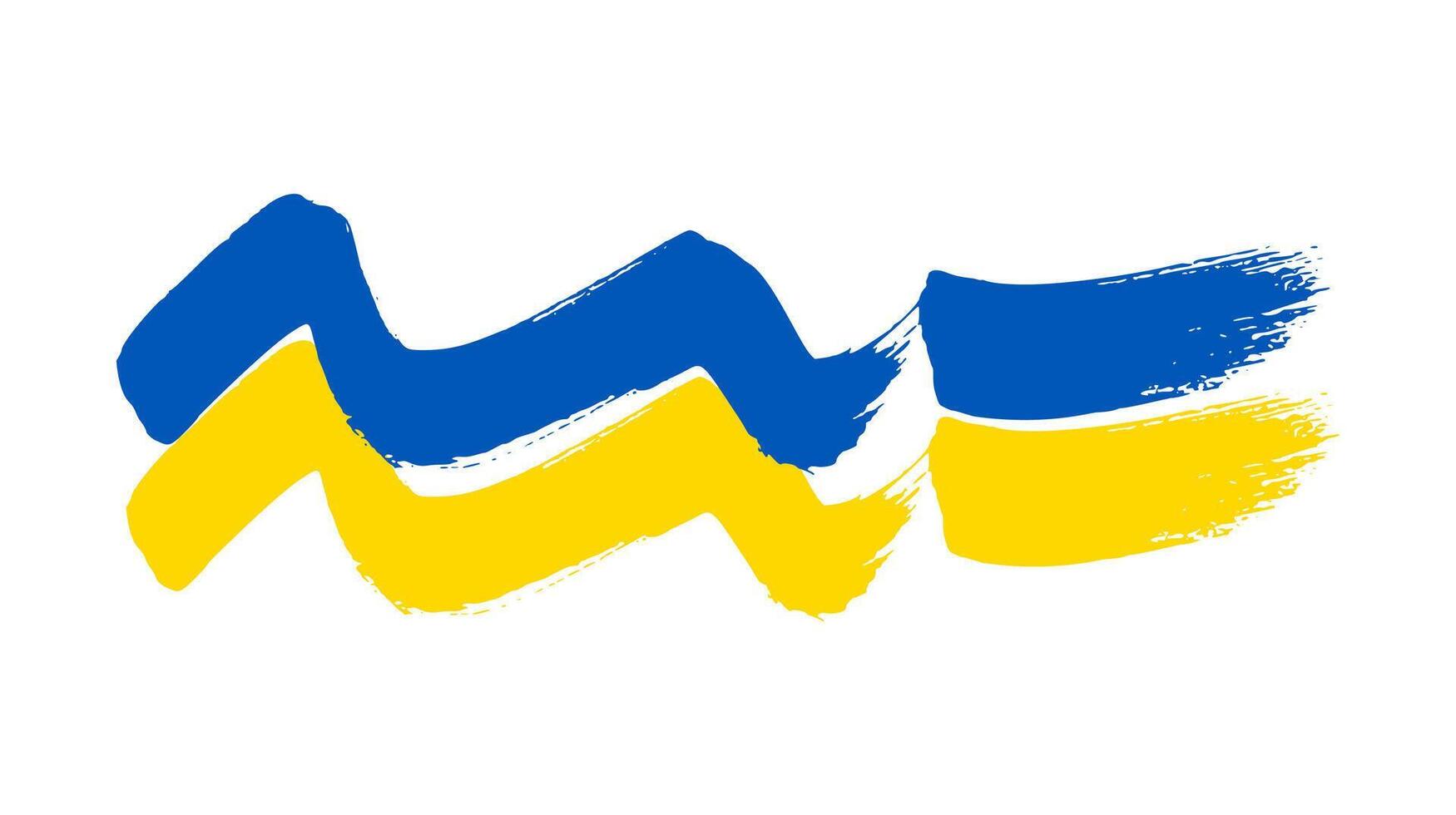 Ukrainian national flag in grunge style vector
