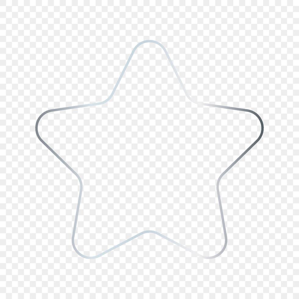 Silver glowing rounded star shape frame vector