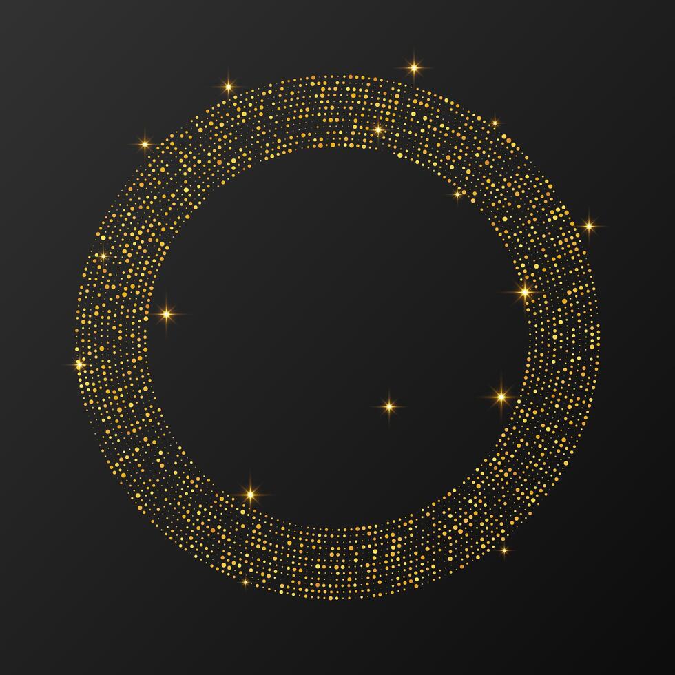 Abstract gold glowing halftone dotted background vector