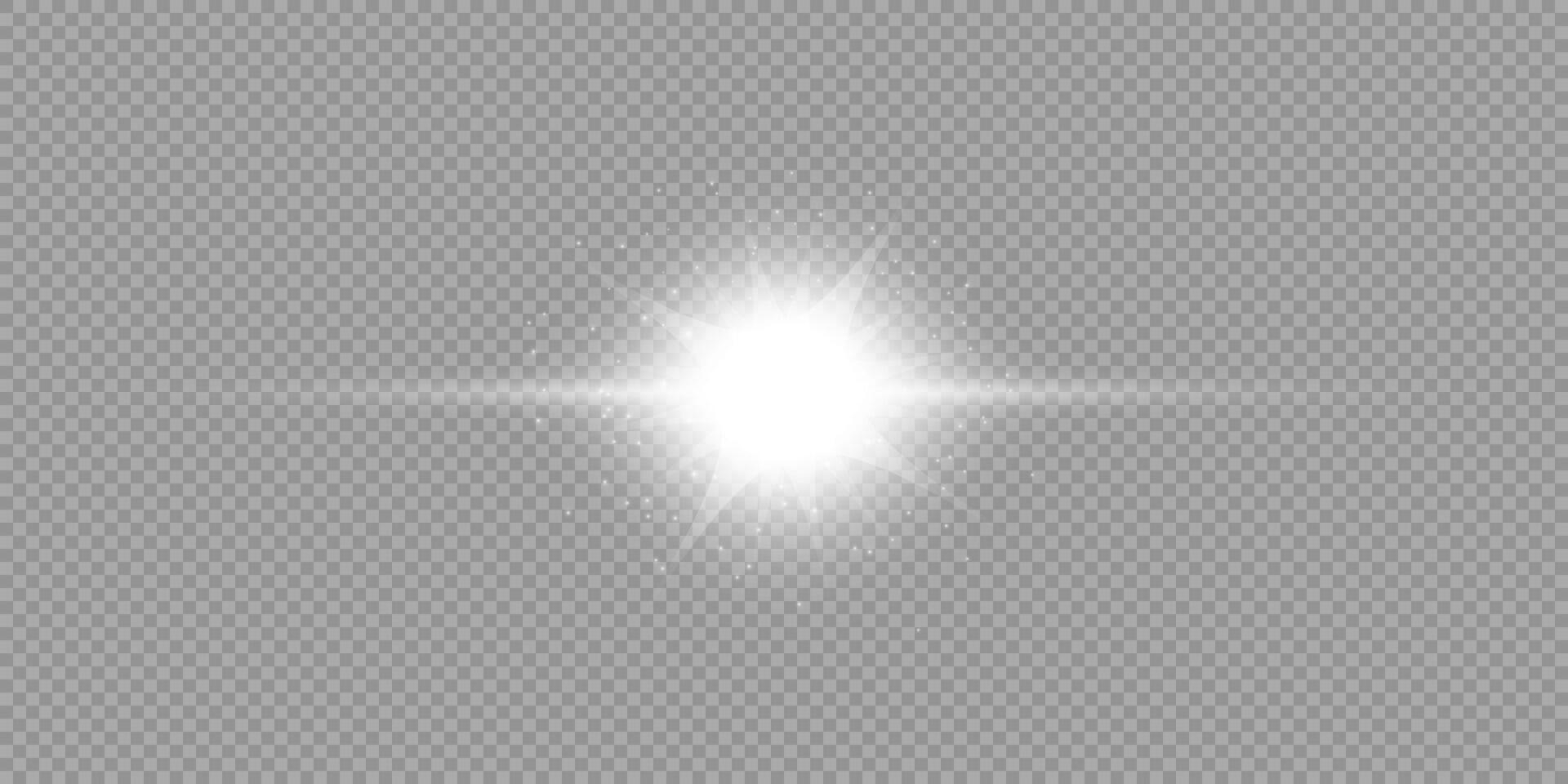 White horizontal light effect of lens flares vector