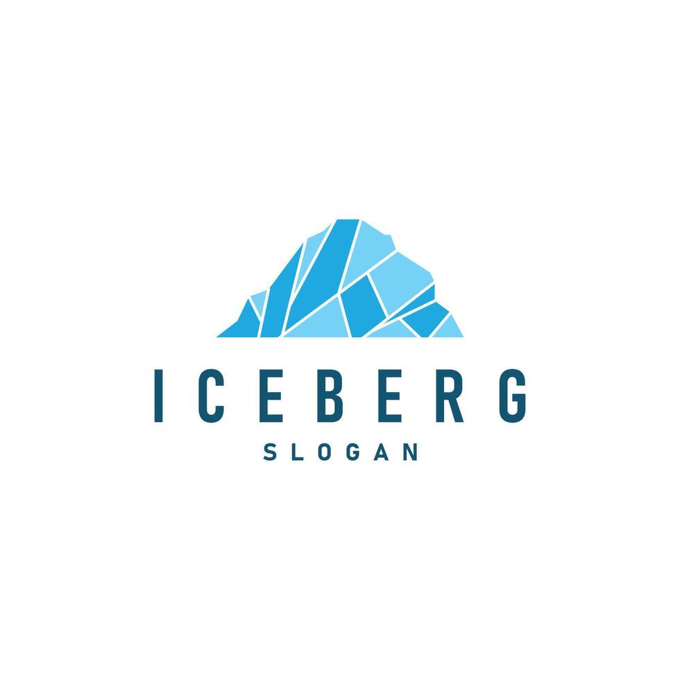 Antarctic Cold Mountain Iceberg Logo Design, Simple Template Symbol Illustration vector