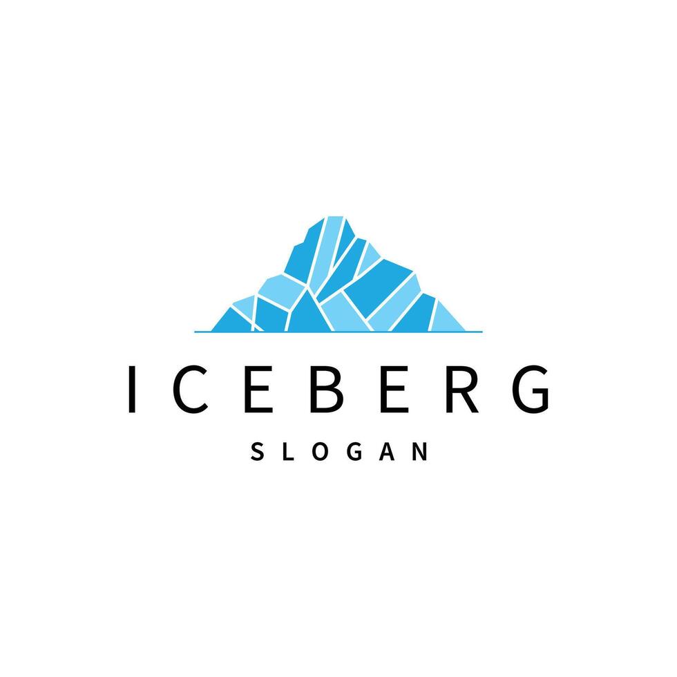 Antarctic Cold Mountain Iceberg Logo Design, Simple Template Symbol Illustration vector