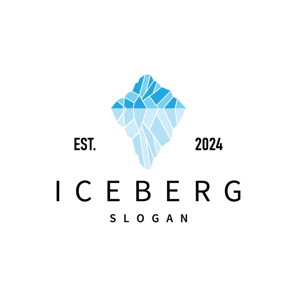Antarctic Cold Mountain Iceberg Logo Design, Simple Template Symbol Illustration vector