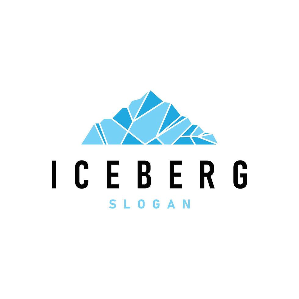 Antarctic Cold Mountain Iceberg Logo Design, Simple Template Symbol Illustration vector