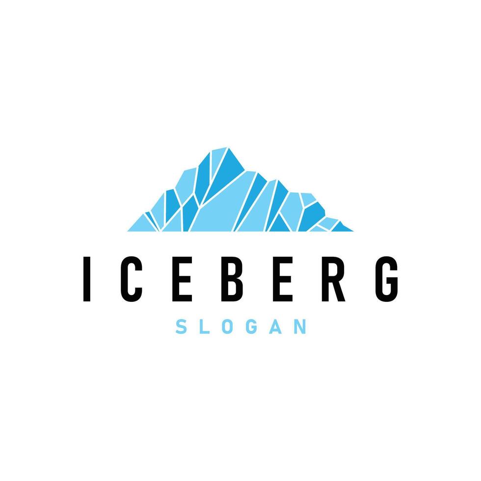 Antarctic Cold Mountain Iceberg Logo Design, Simple Template Symbol Illustration vector