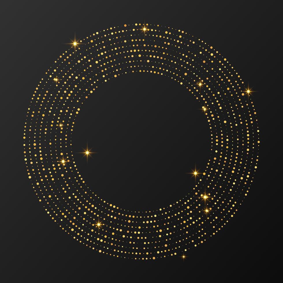 Abstract gold glowing halftone dotted background vector