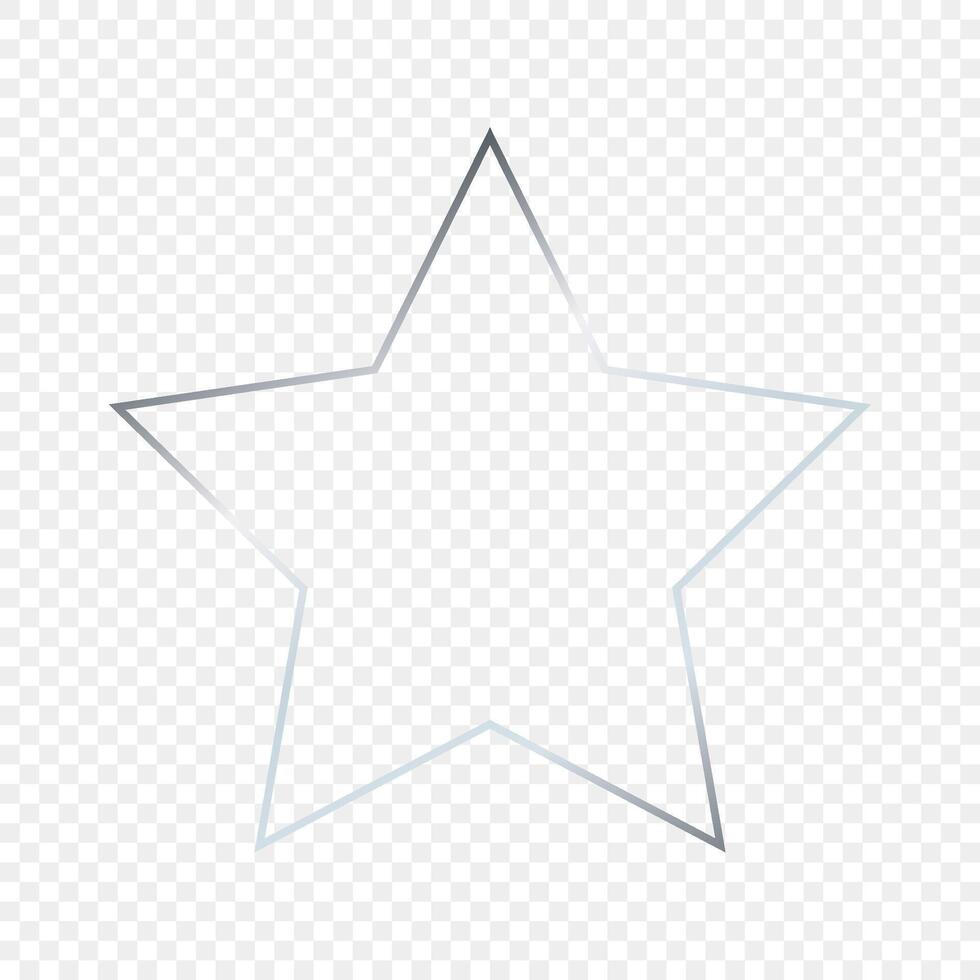Silver glowing star shape frame vector