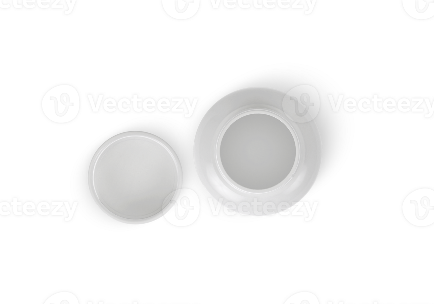 Top view. Blank plastic pill bottle, transparent background png