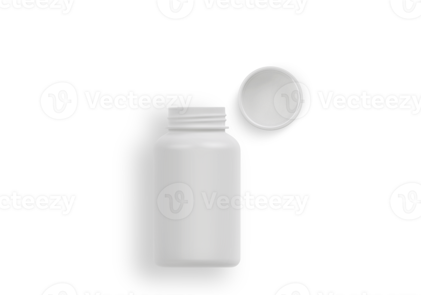 Top view. Blank plastic pill bottle, transparent background png