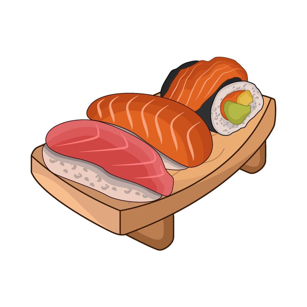 illustration of sushi plate vector