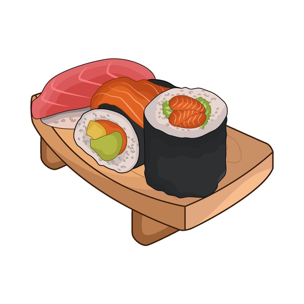 illustration of sushi plate vector