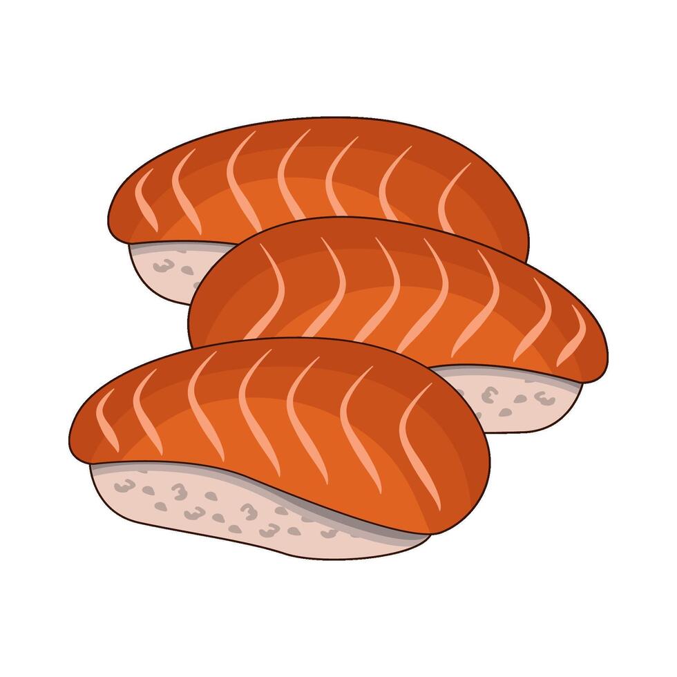 illustration of salmon sushi vector