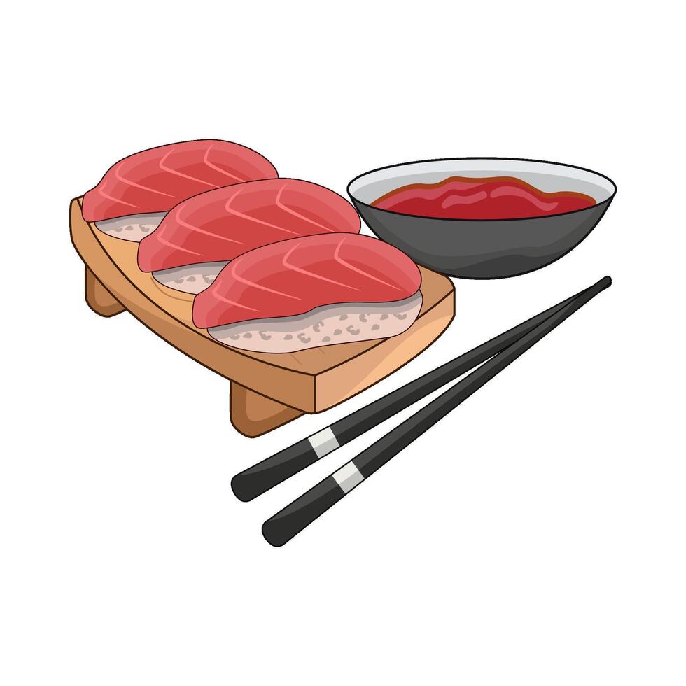 illustration of tuna sushi vector