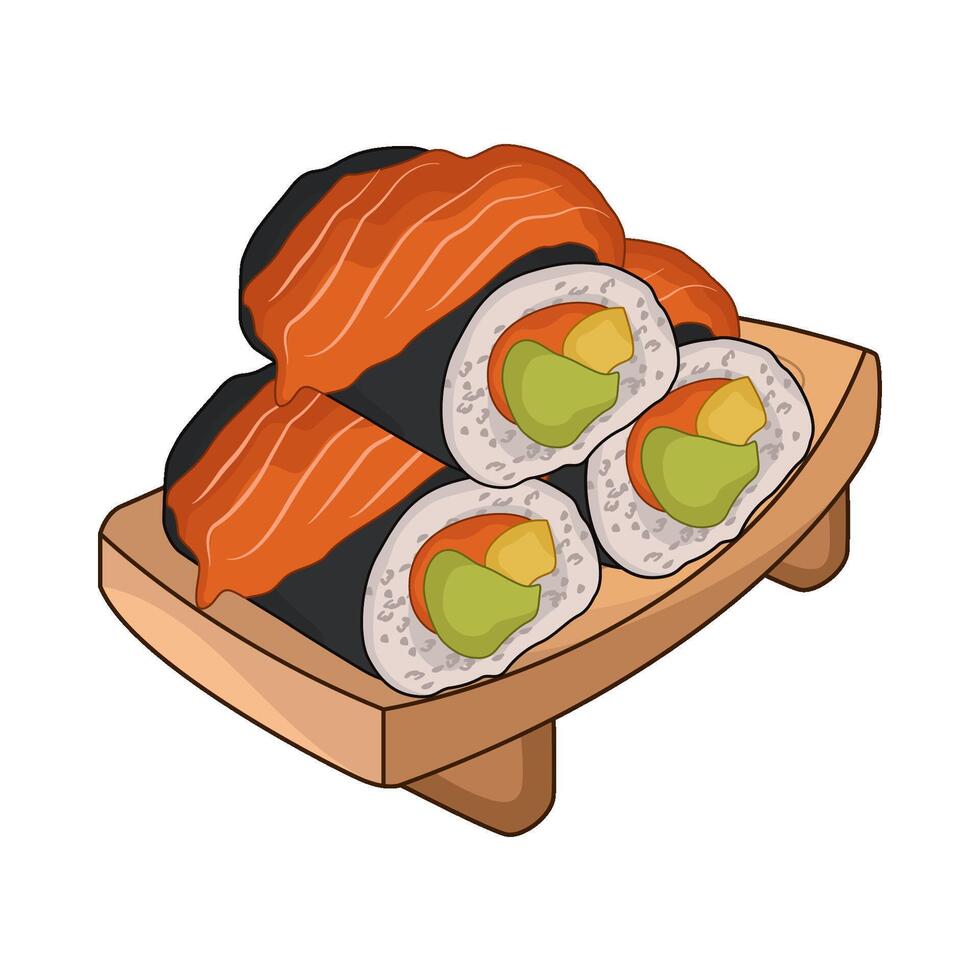 illustration of sushi plate vector