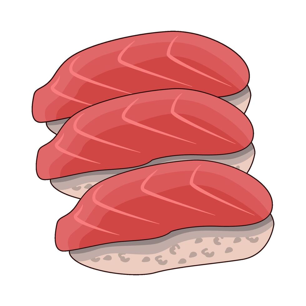 illustration of tuna sushi vector