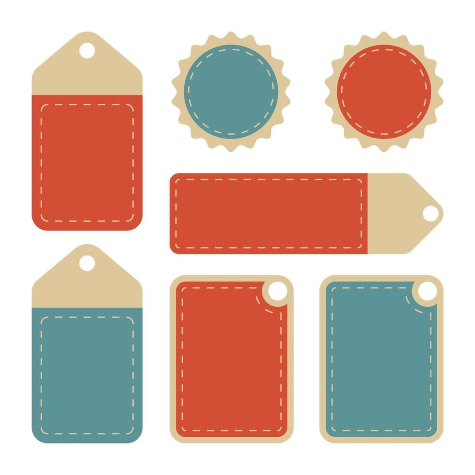 Set of retro price tag vector