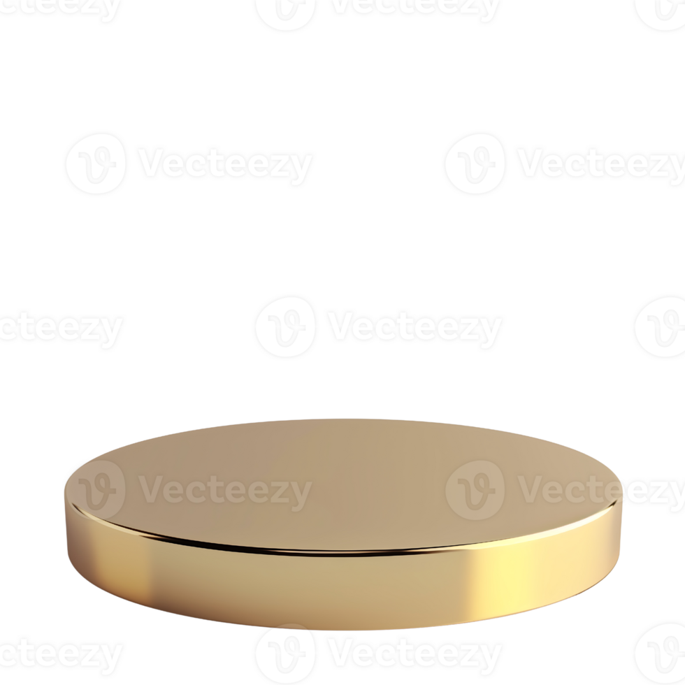 golden circle podium display isolated on transparent background png