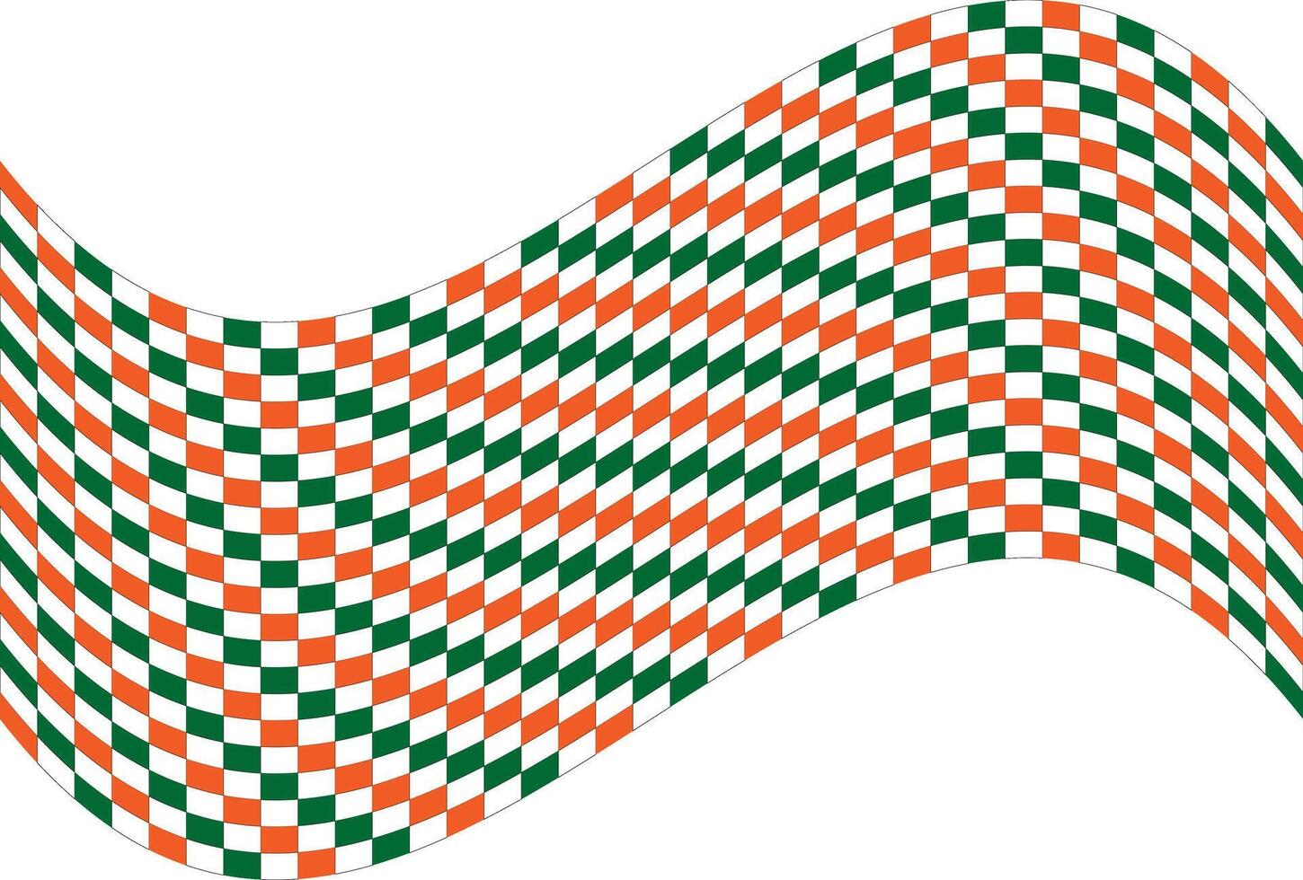 Checkerboard, chessboard, chess effect on india flag color banner background. illustration vector