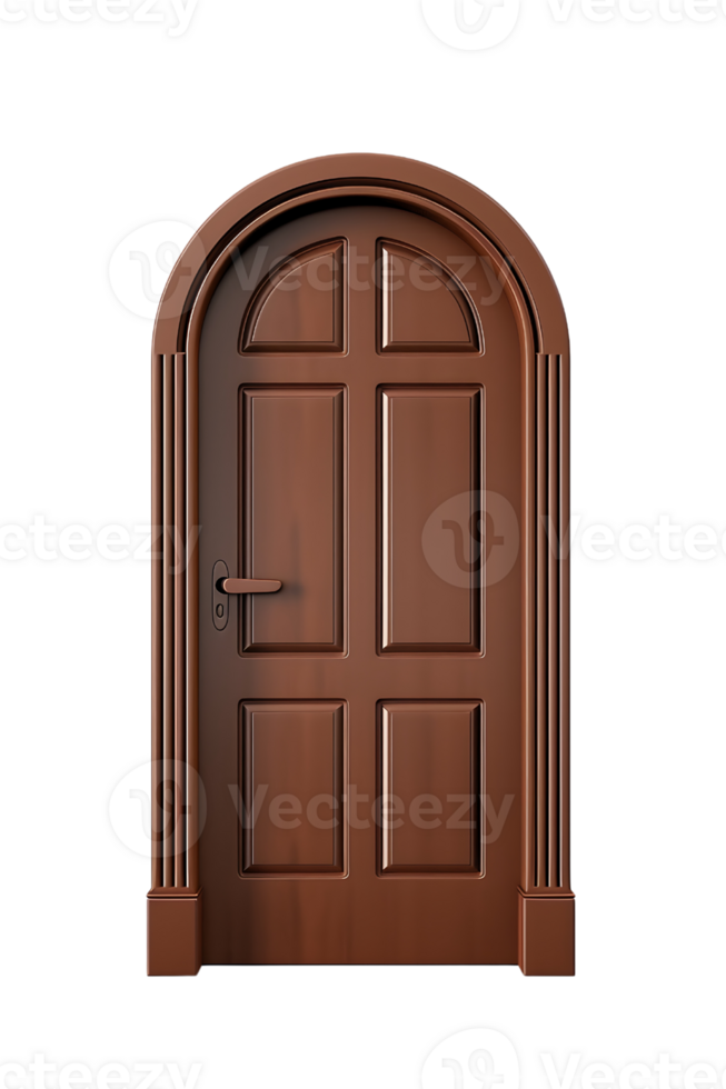 arched brown doors isolated on transparent background png