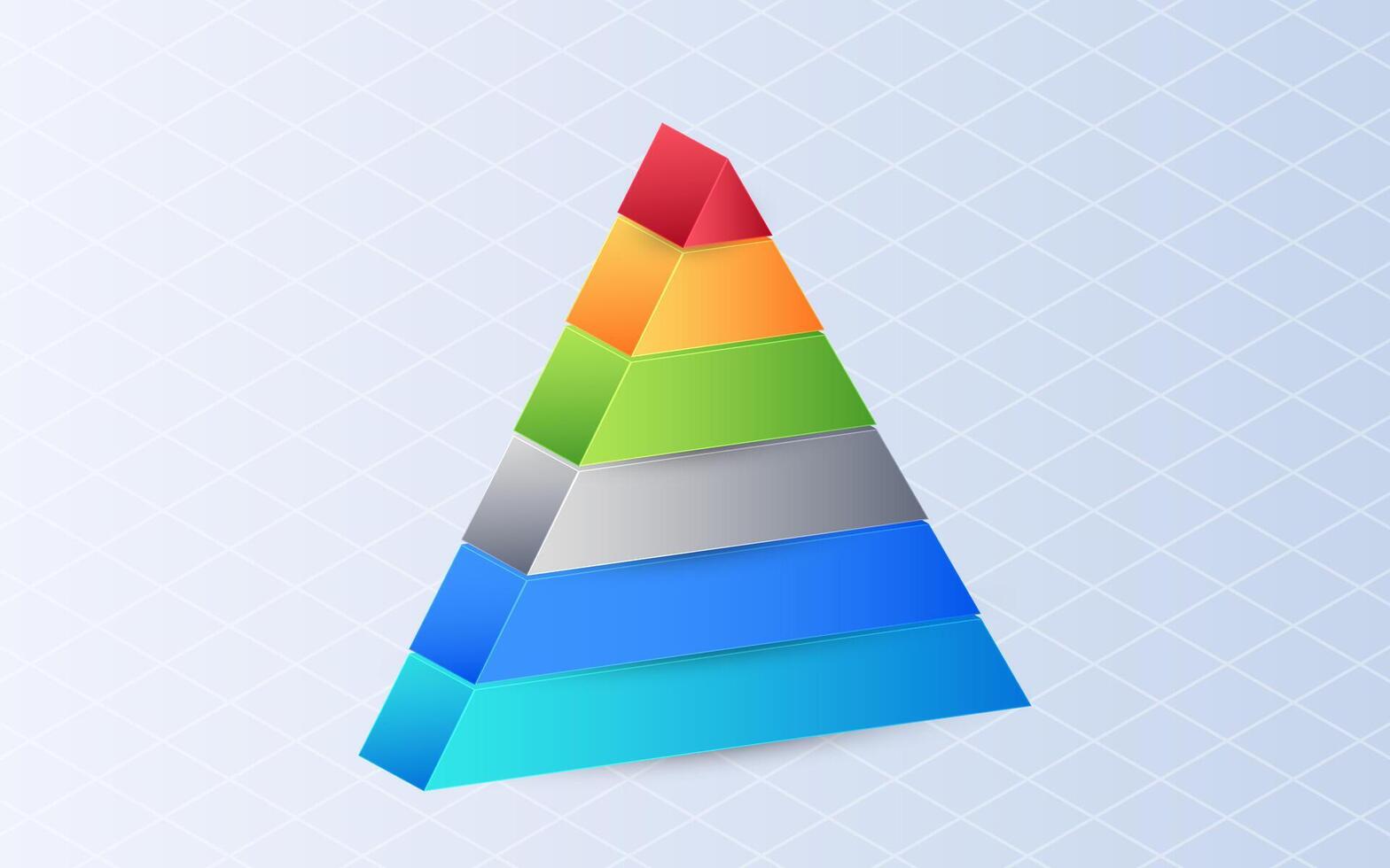 Isometric Pyramid graph on white background. Business Process Concept vector