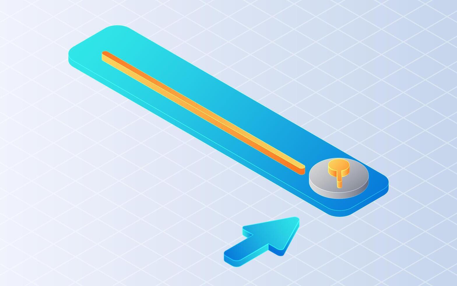 Isometric search bar on white background. vector