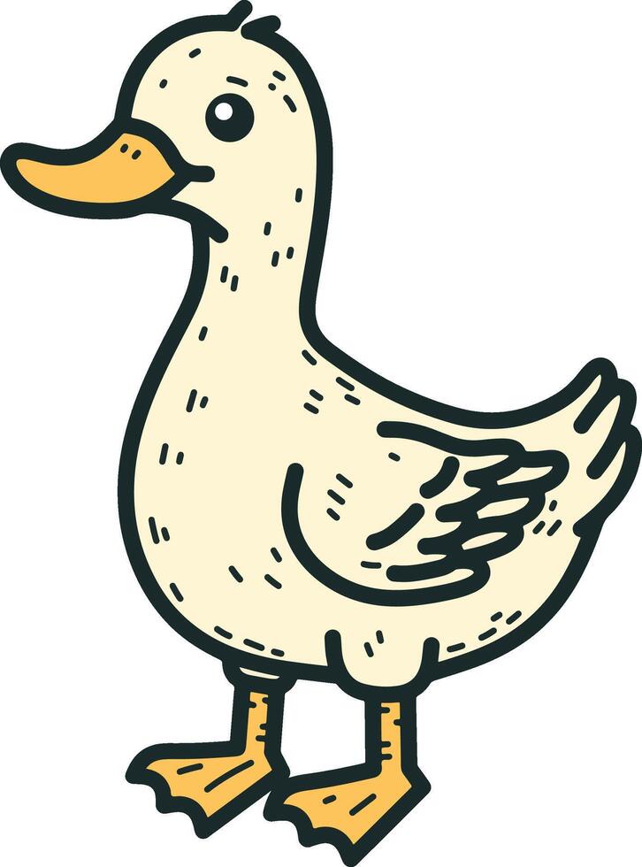 Cute duck cartoon isolated illustrations vector