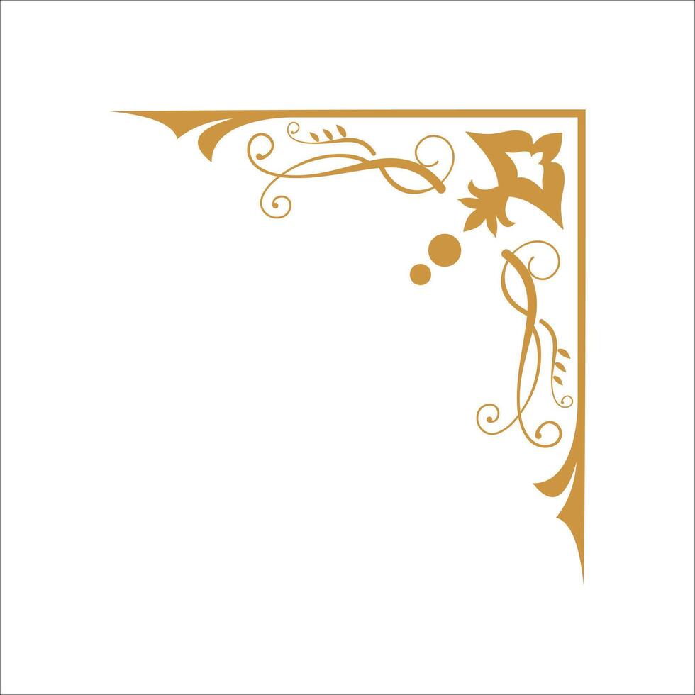 Vintage Corner and frames. antique ornament, flower decoration element vector