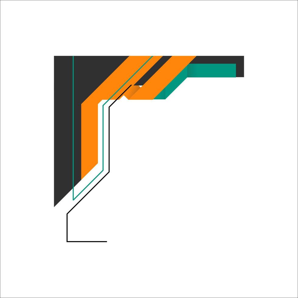 Modern Abstract Corner Shape Element vector