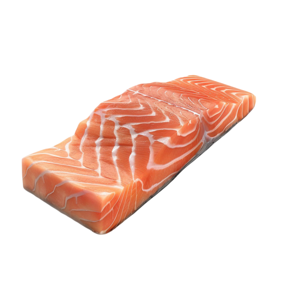 A Fresh Salmon Filet on Transparent Background Genereted AI png