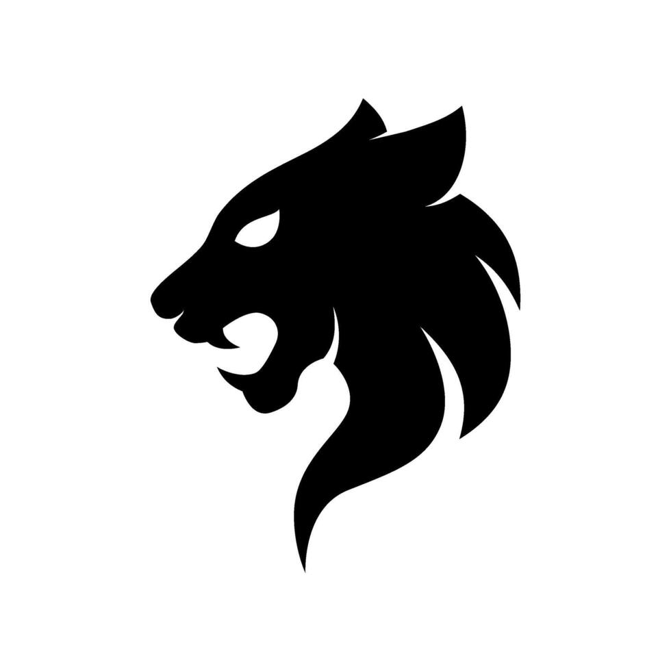 panther or leopard head silhouette logo vector