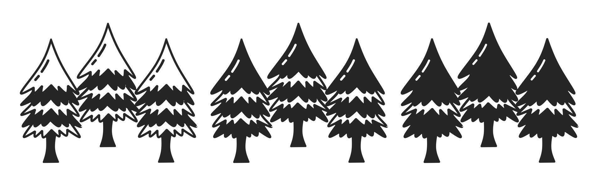 Pine tree icon on white background. logo pine tree illustration. vector