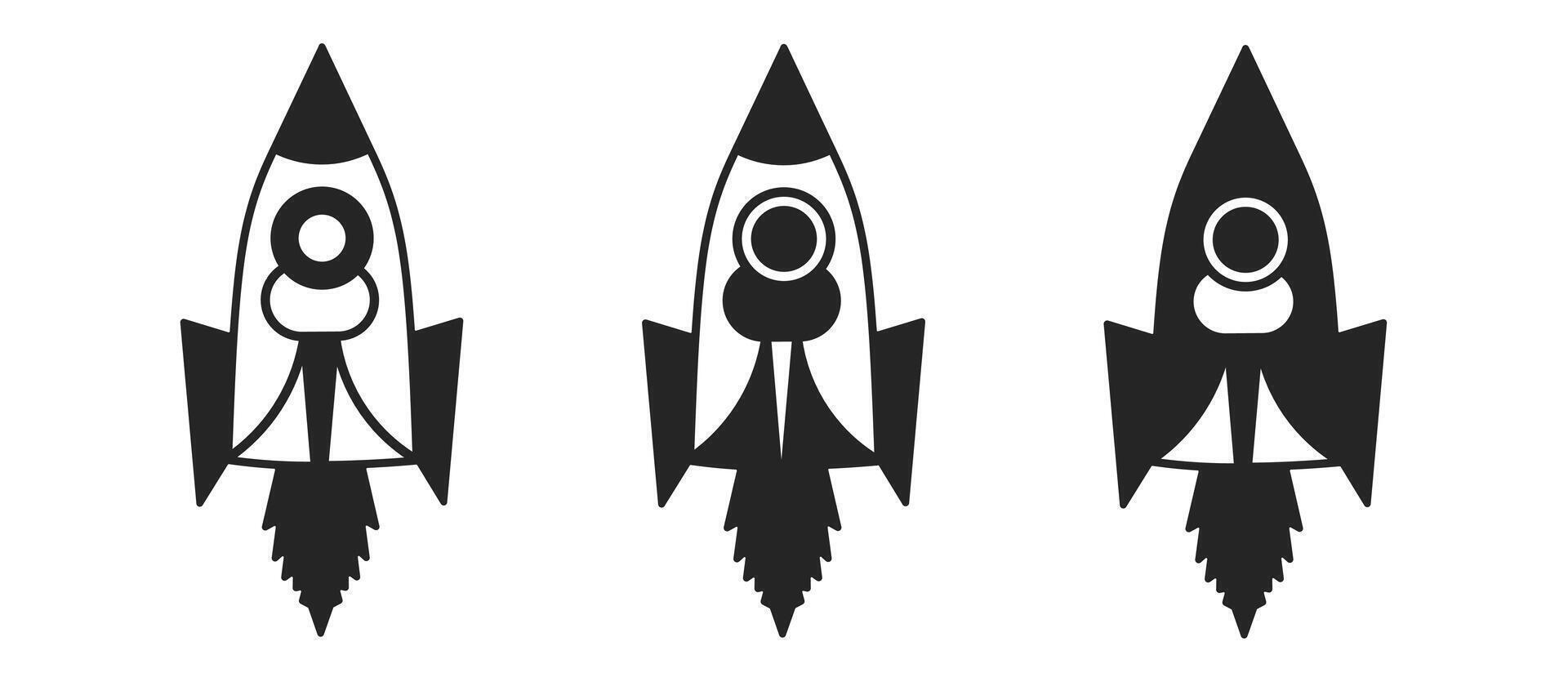 Rocket icon on white background. logo rocket illustration. vector